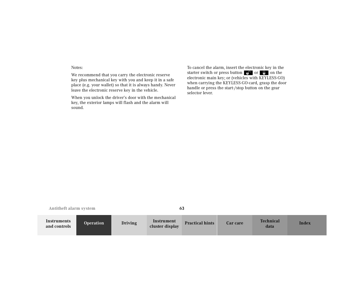 Mercedes-Benz 2001 CL 600 User Manual | Page 66 / 424