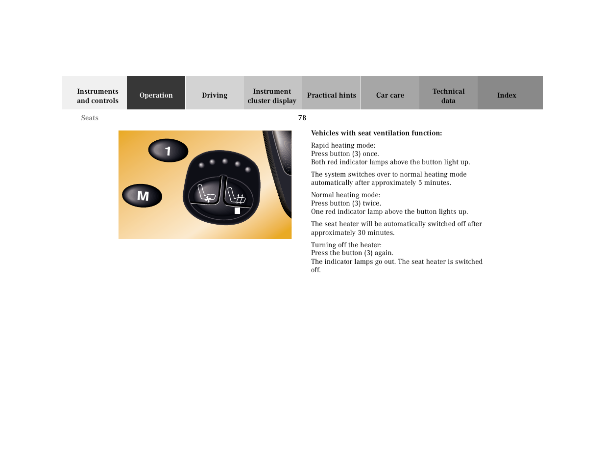 Vehicles with seat ventilation function | Mercedes-Benz 2001 CL 600 User Manual | Page 81 / 424