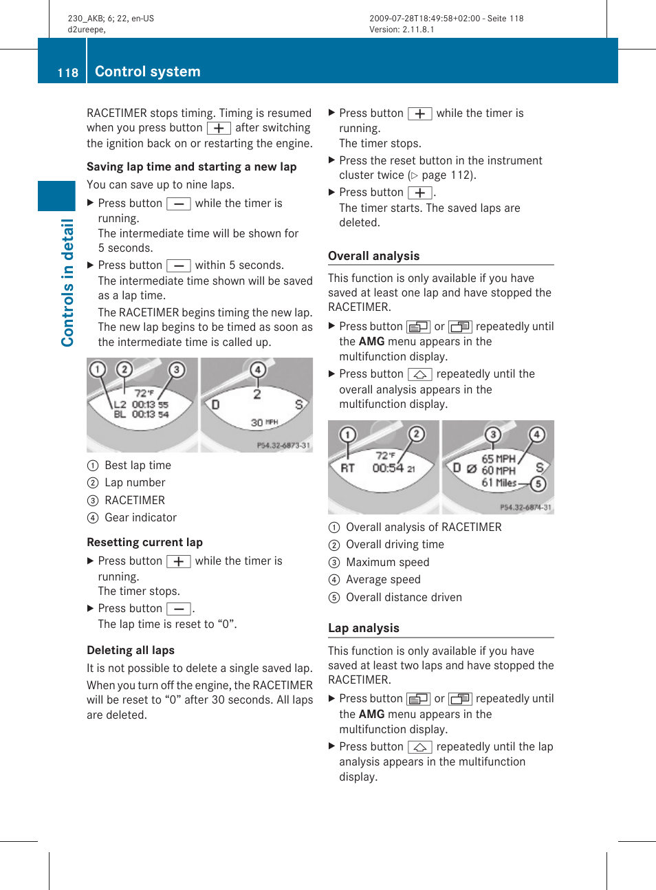 Overall analysis, Controls in detail, Control system | Mercedes-Benz 2011 SL-Class User Manual | Page 120 / 316