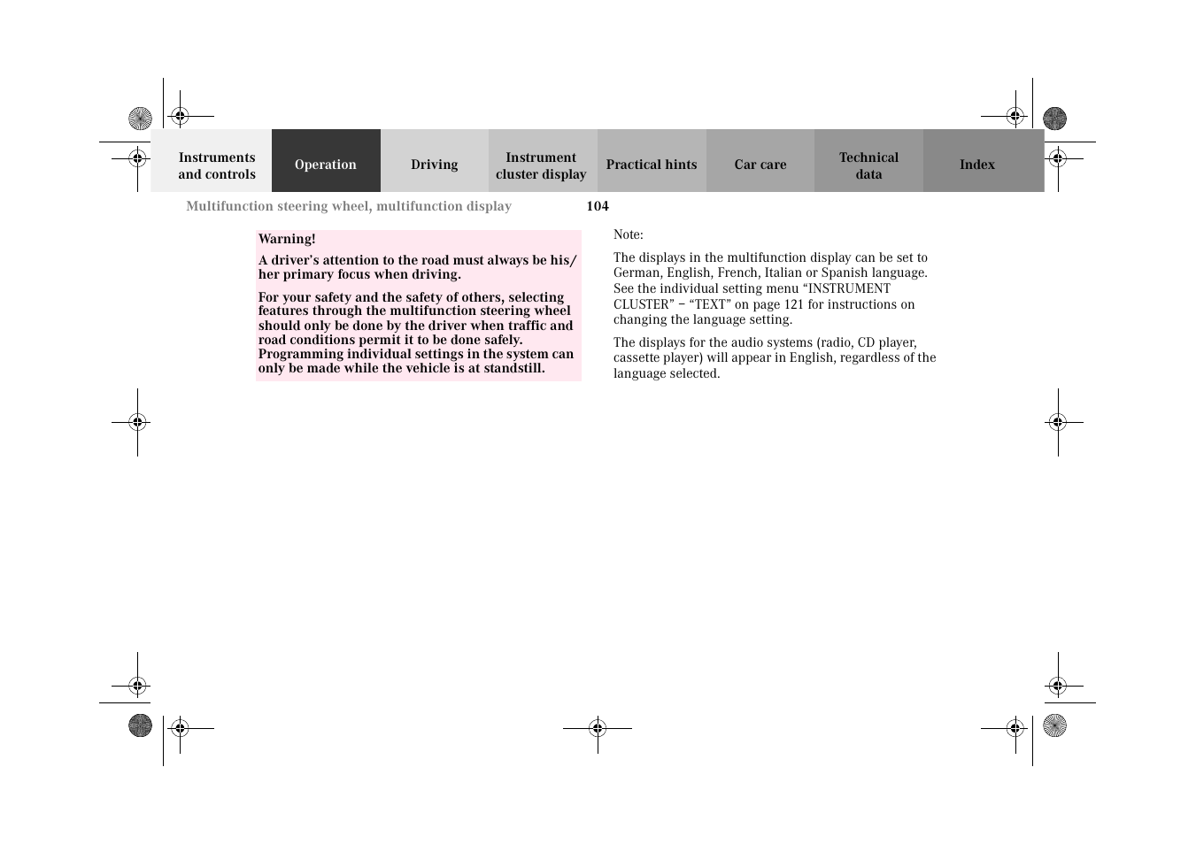 Mercedes-Benz 2002 C-Class User Manual | Page 107 / 406
