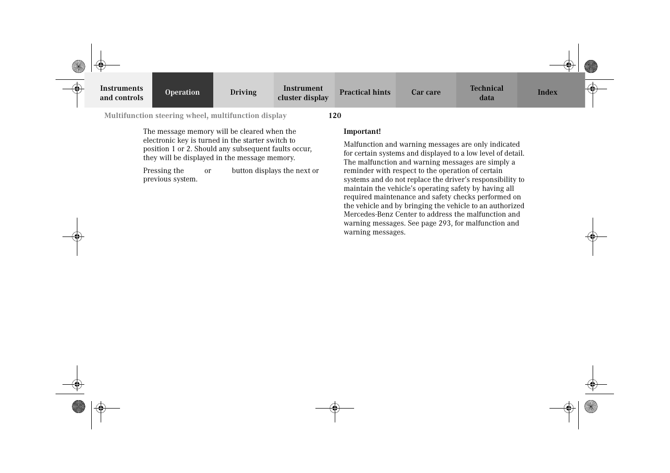 Mercedes-Benz 2002 C-Class User Manual | Page 123 / 406