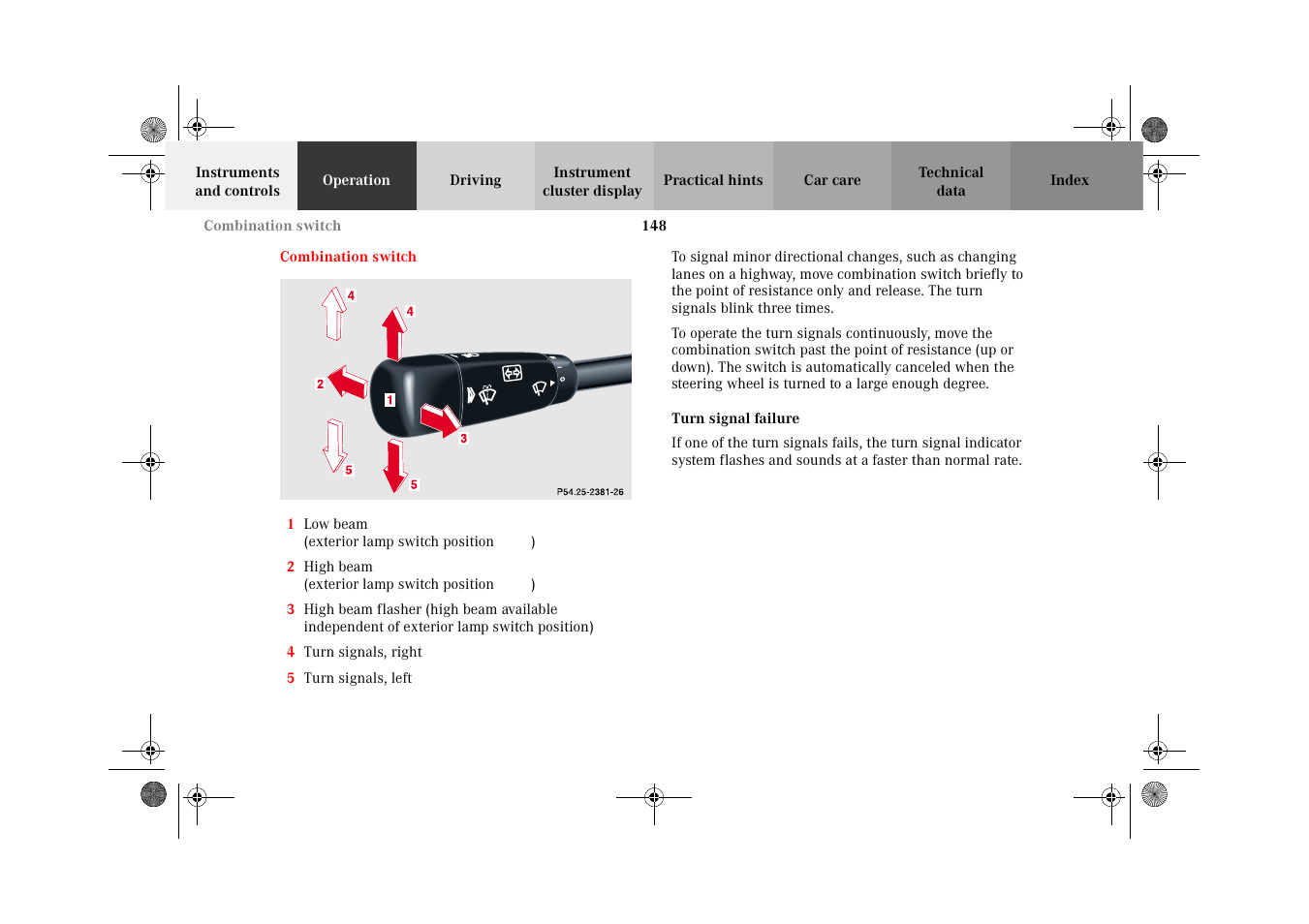 Combination switch | Mercedes-Benz 2002 C-Class User Manual | Page 151 / 406