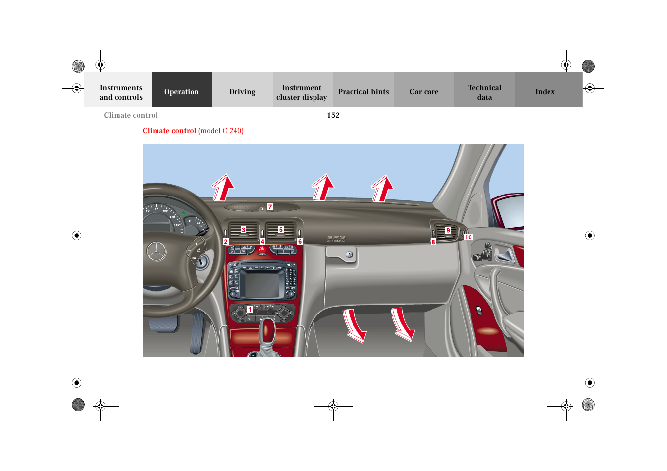 Climate control | Mercedes-Benz 2002 C-Class User Manual | Page 155 / 406