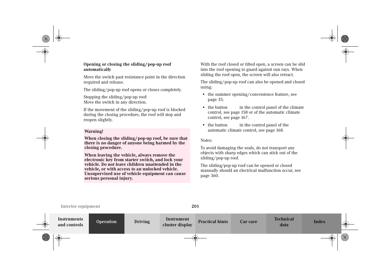 Mercedes-Benz 2002 C-Class User Manual | Page 204 / 406