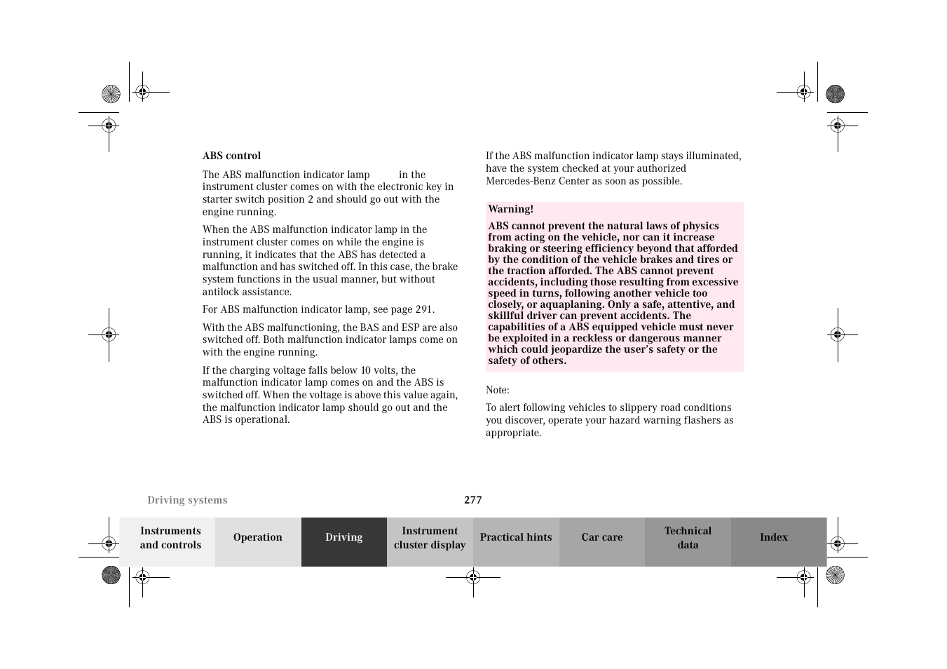 Mercedes-Benz 2002 C-Class User Manual | Page 280 / 406