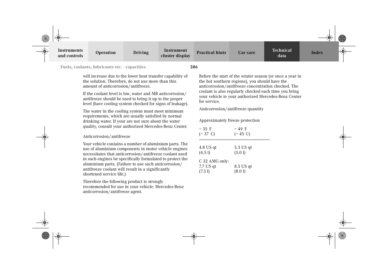 Mercedes-Benz 2002 C-Class User Manual | Page 389 / 406