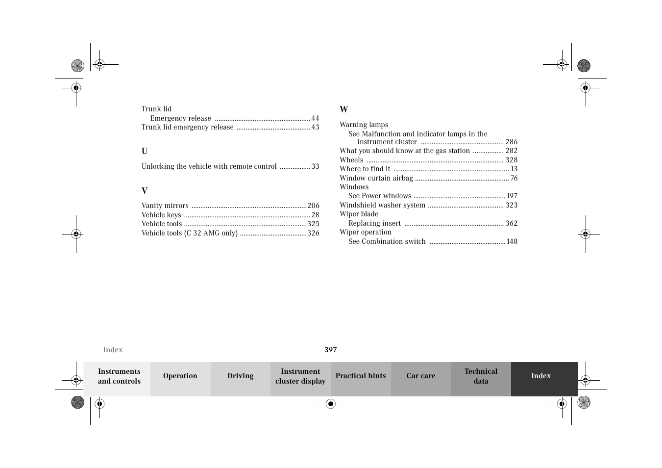 Mercedes-Benz 2002 C-Class User Manual | Page 400 / 406