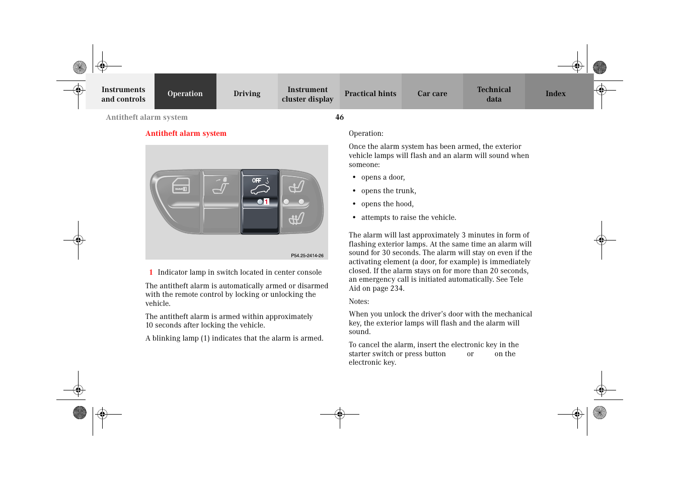 Antitheft alarm system | Mercedes-Benz 2002 C-Class User Manual | Page 49 / 406