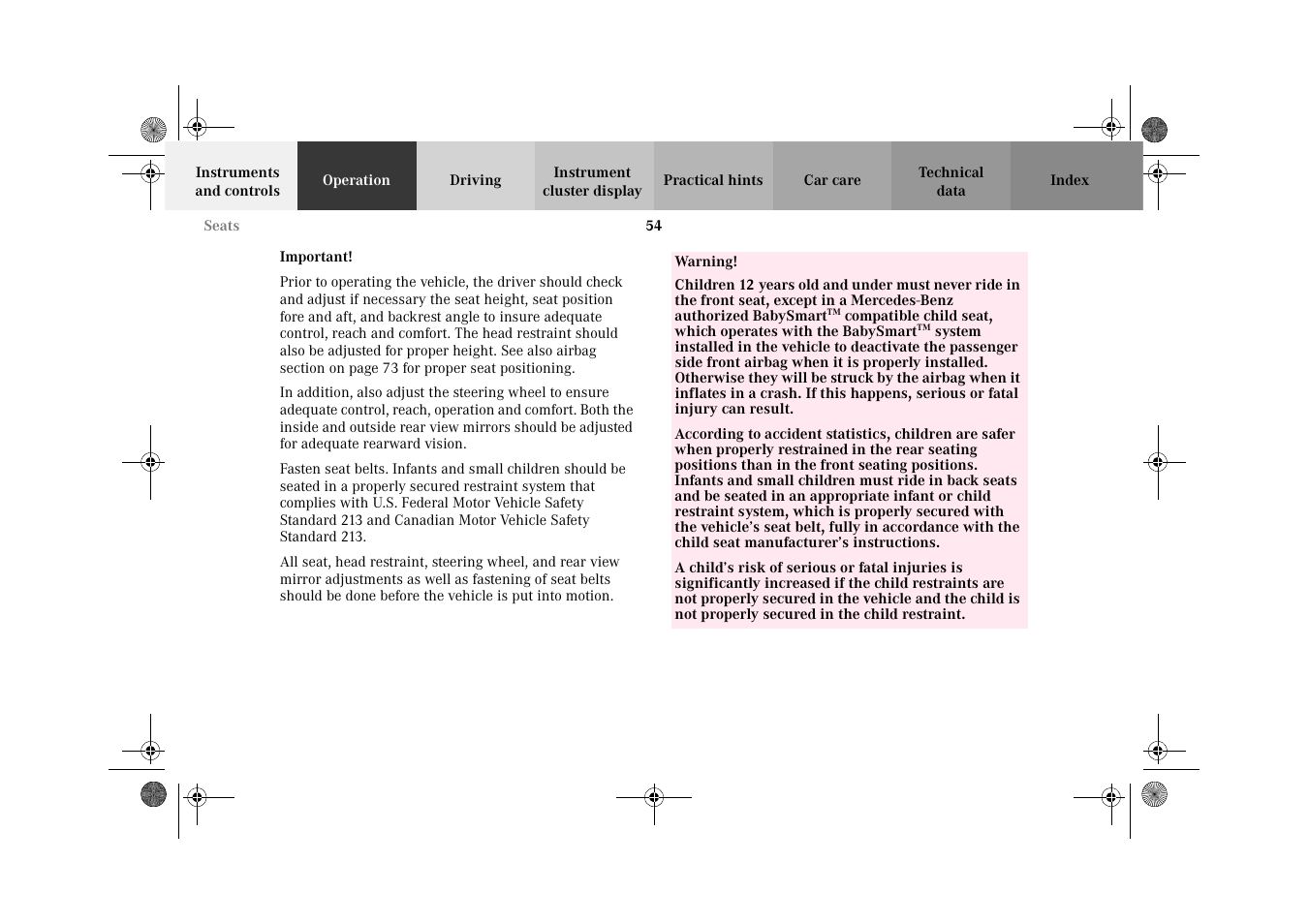 Mercedes-Benz 2002 C-Class User Manual | Page 57 / 406