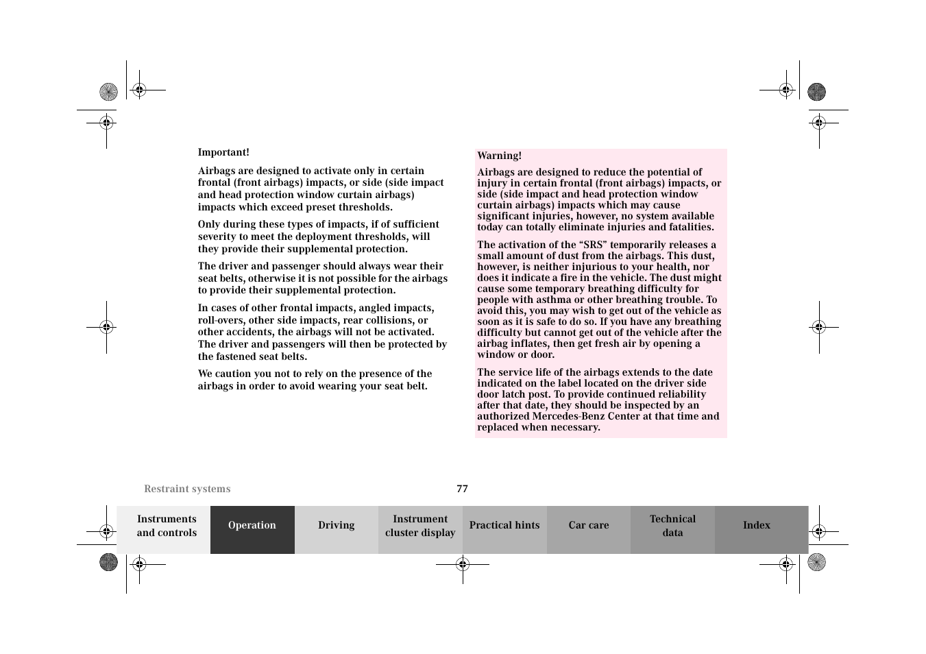 Mercedes-Benz 2002 C-Class User Manual | Page 80 / 406