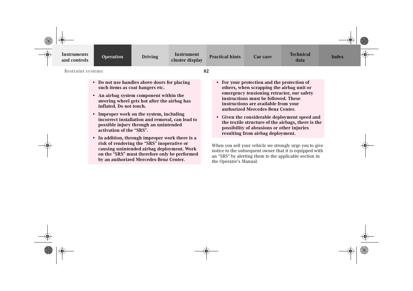 Mercedes-Benz 2002 C-Class User Manual | Page 85 / 406