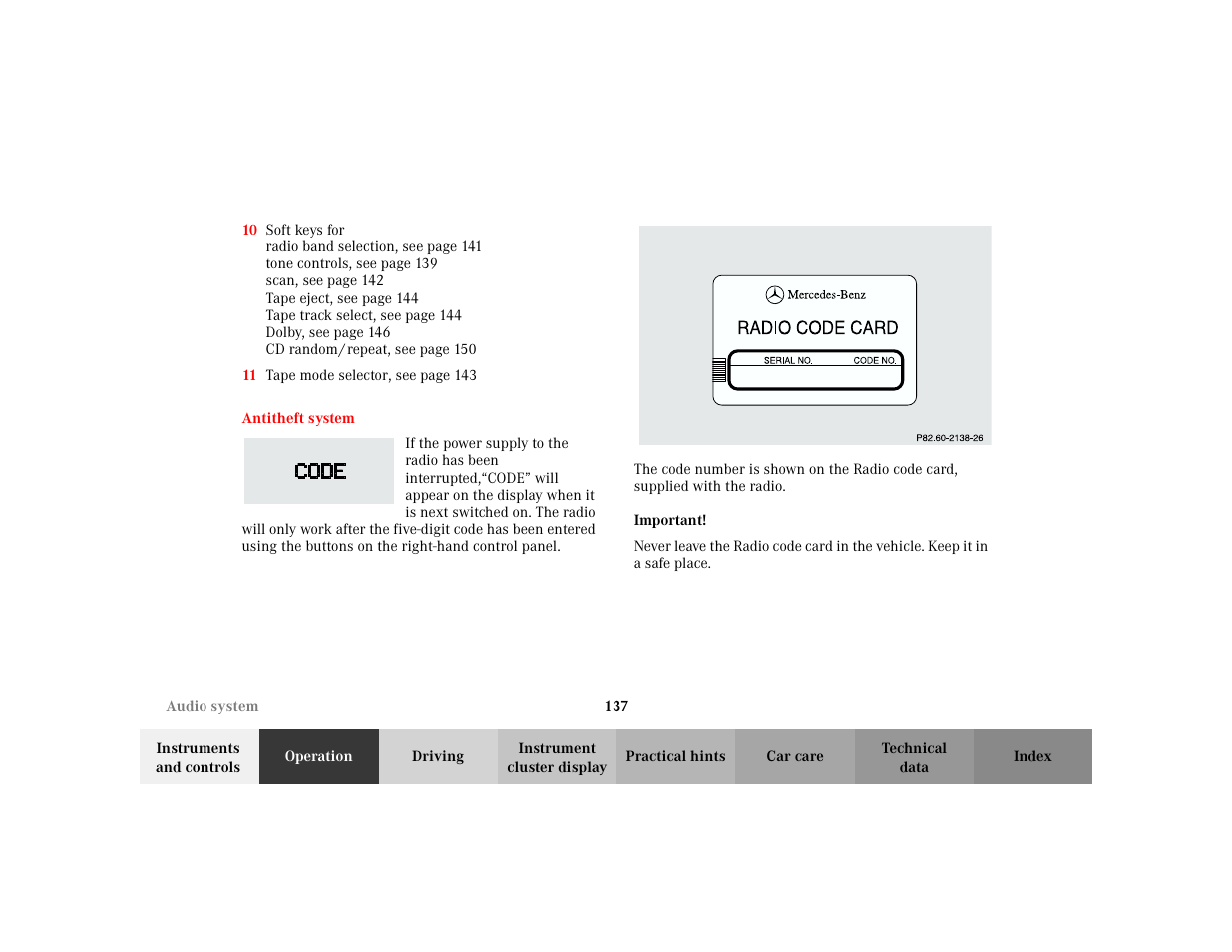 Mercedes-Benz 2002 E -Class Wagon User Manual | Page 140 / 354