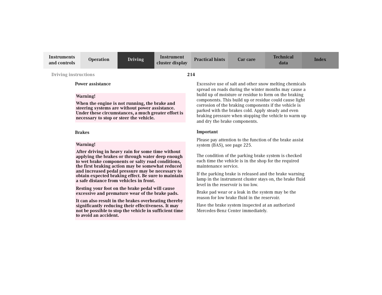 Mercedes-Benz 2002 E -Class Wagon User Manual | Page 217 / 354