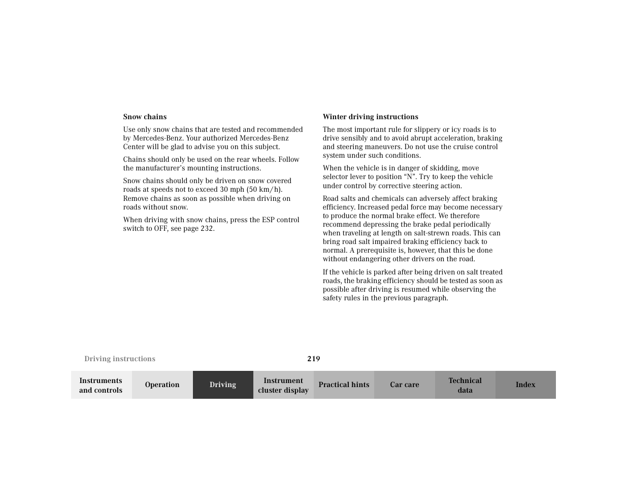 Mercedes-Benz 2002 E -Class Wagon User Manual | Page 222 / 354