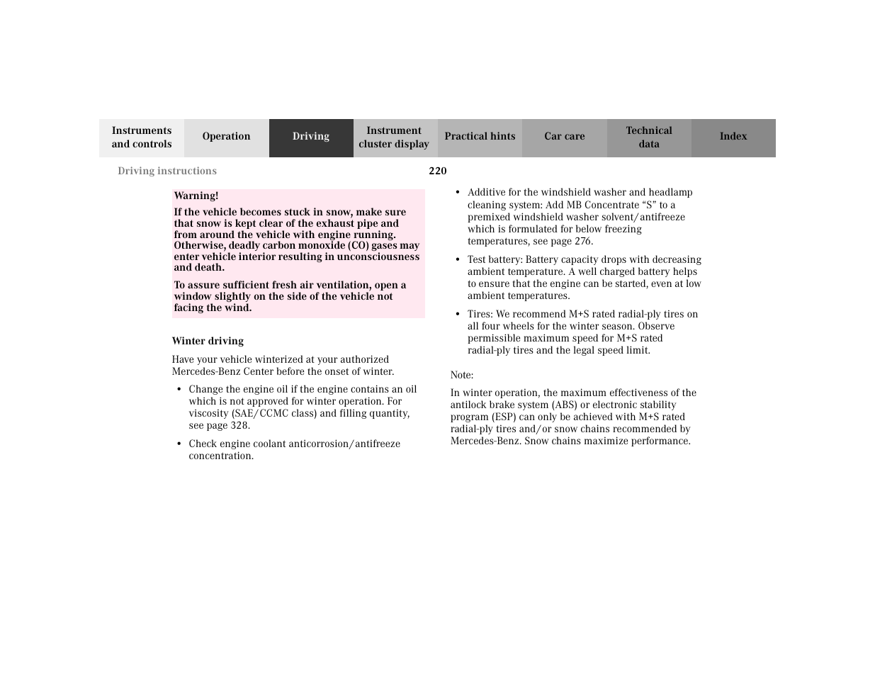 Mercedes-Benz 2002 E -Class Wagon User Manual | Page 223 / 354