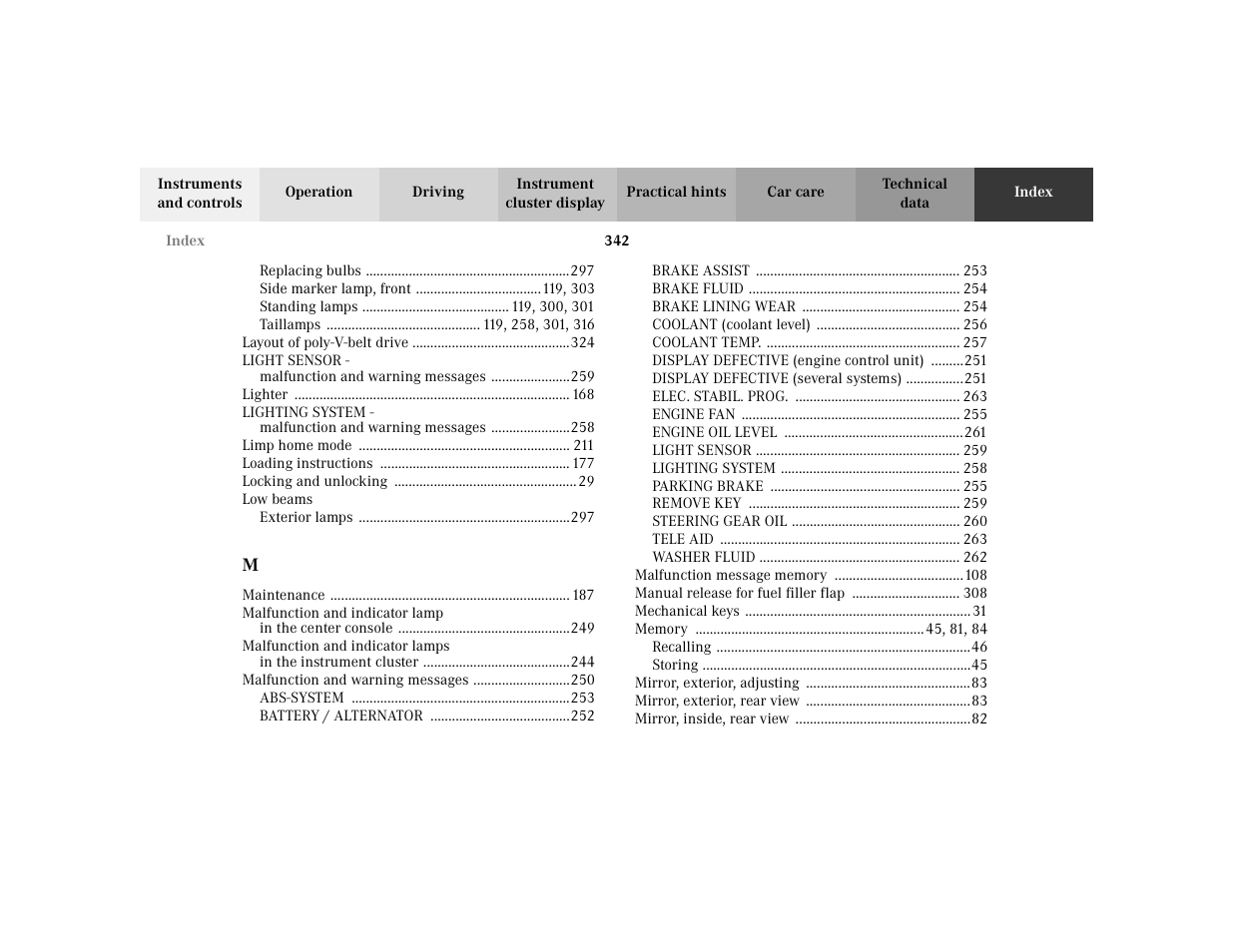 Mercedes-Benz 2002 E -Class Wagon User Manual | Page 345 / 354
