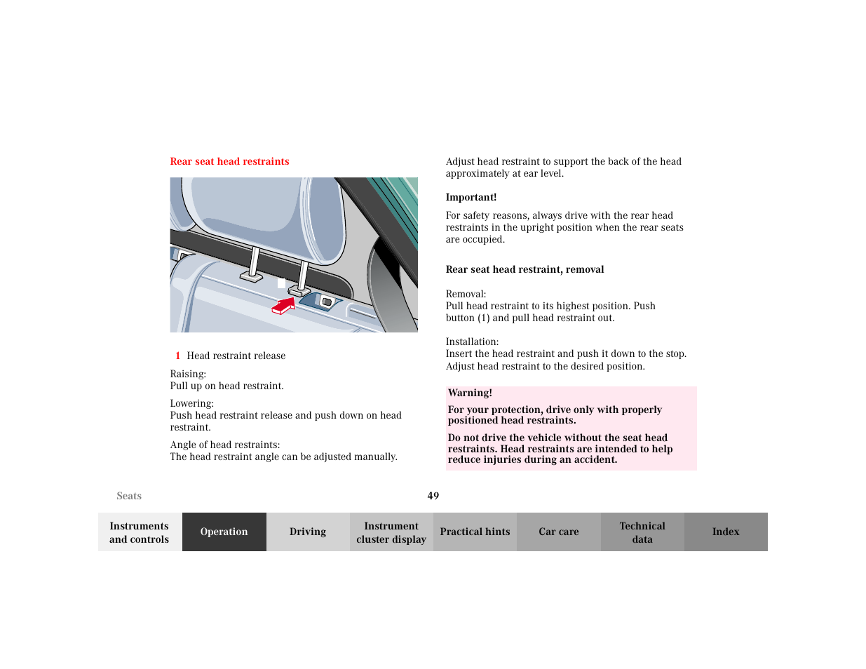 Mercedes-Benz 2002 E -Class Wagon User Manual | Page 52 / 354