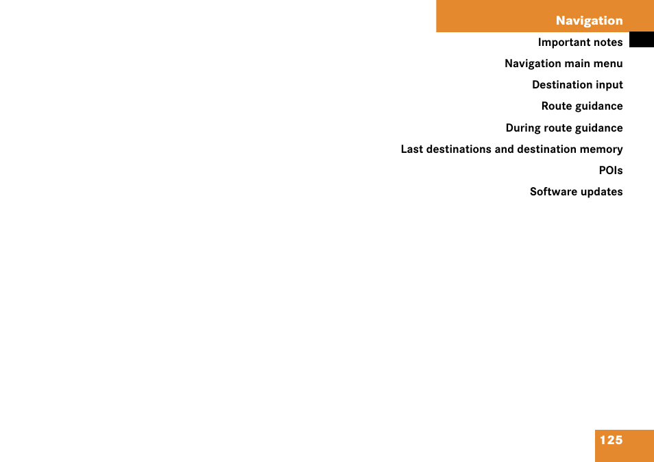 Navigation | Mercedes-Benz Comand 6515 6786 13 User Manual | Page 125 / 231