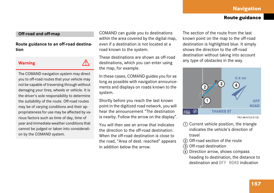 Off-road and off-map, 157 navigation | Mercedes-Benz Comand 6515 6786 13 User Manual | Page 157 / 231