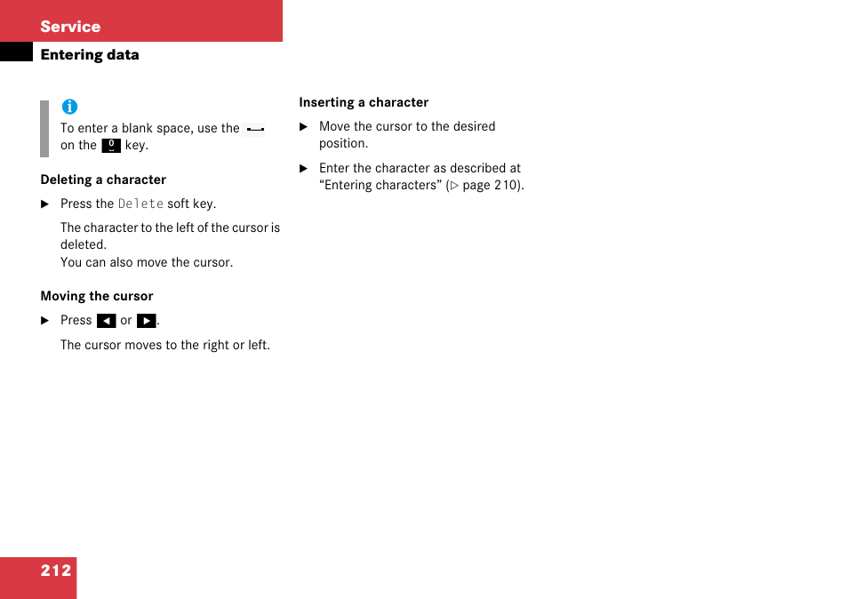 212 service | Mercedes-Benz Comand 6515 6786 13 User Manual | Page 212 / 231