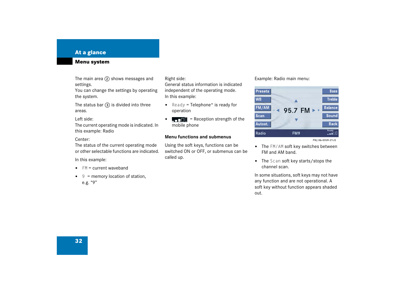 32 at a glance | Mercedes-Benz Comand 6515 6786 13 User Manual | Page 32 / 231
