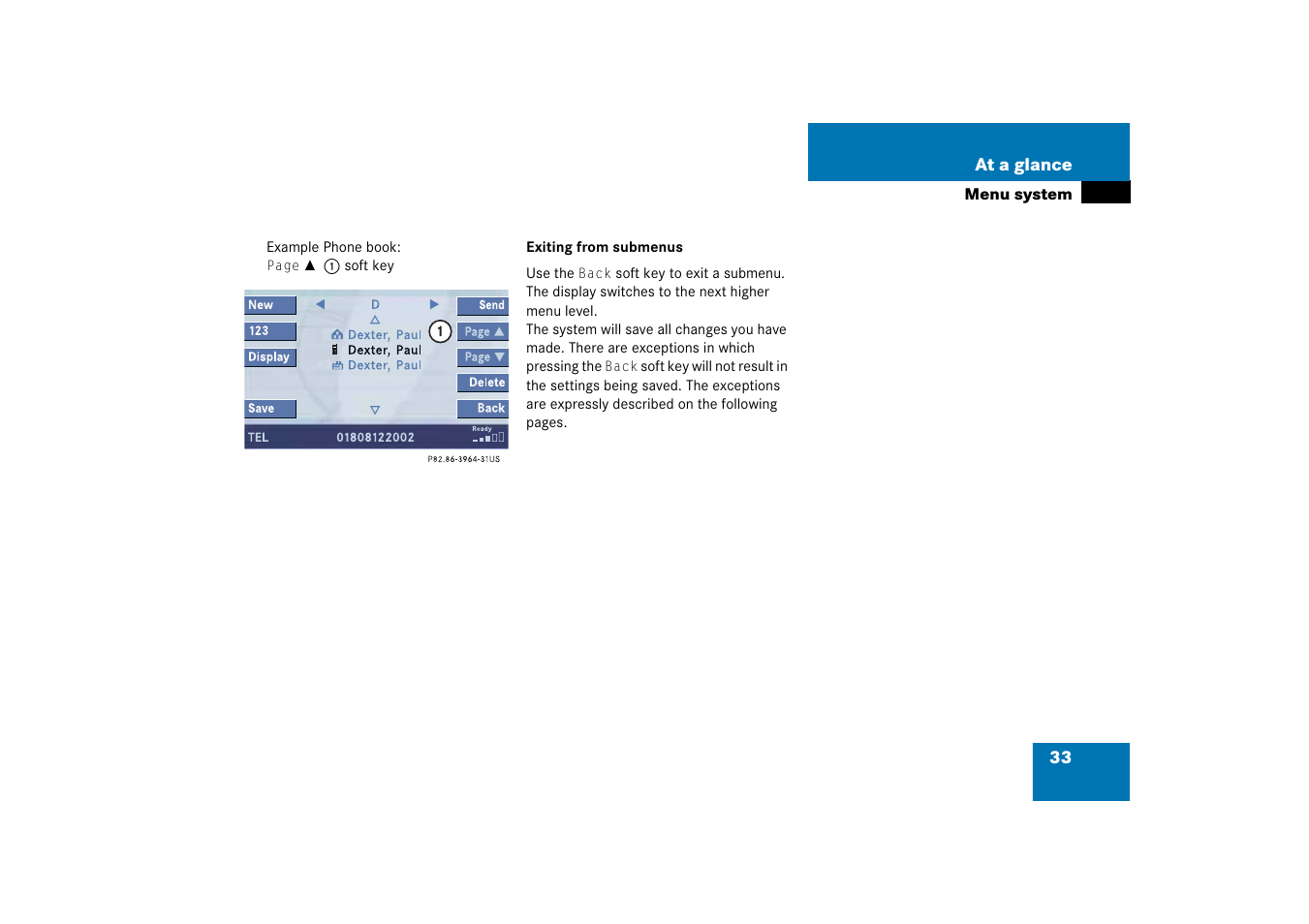 33 at a glance | Mercedes-Benz Comand 6515 6786 13 User Manual | Page 33 / 231