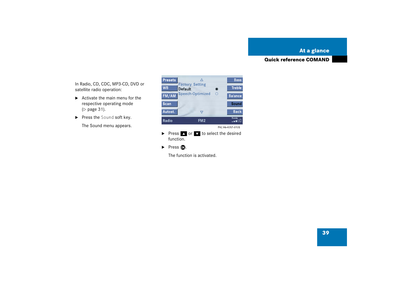 39 at a glance | Mercedes-Benz Comand 6515 6786 13 User Manual | Page 39 / 231