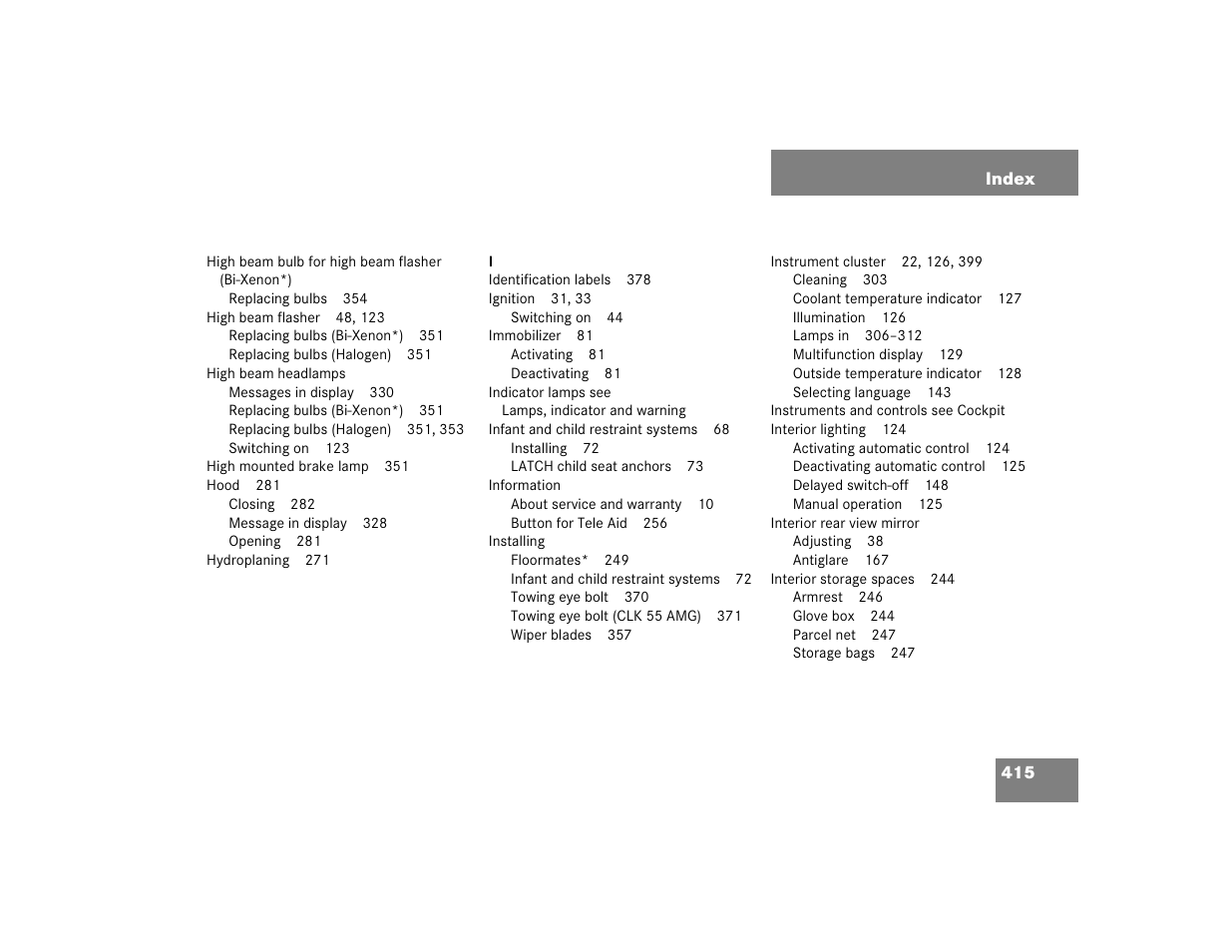 Mercedes-Benz 2004 CLK 55 AMG User Manual | Page 415 / 440