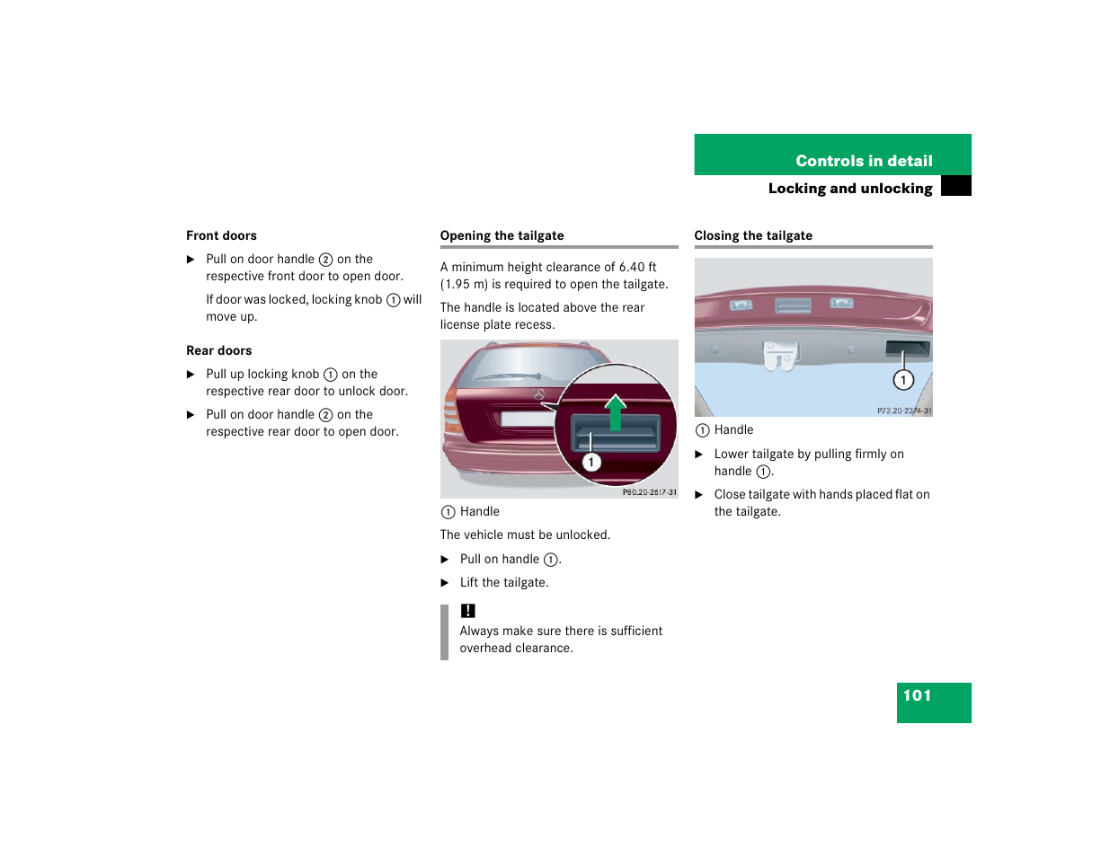 Mercedes-Benz C-CLASS WAGON C 240 User Manual | Page 103 / 482