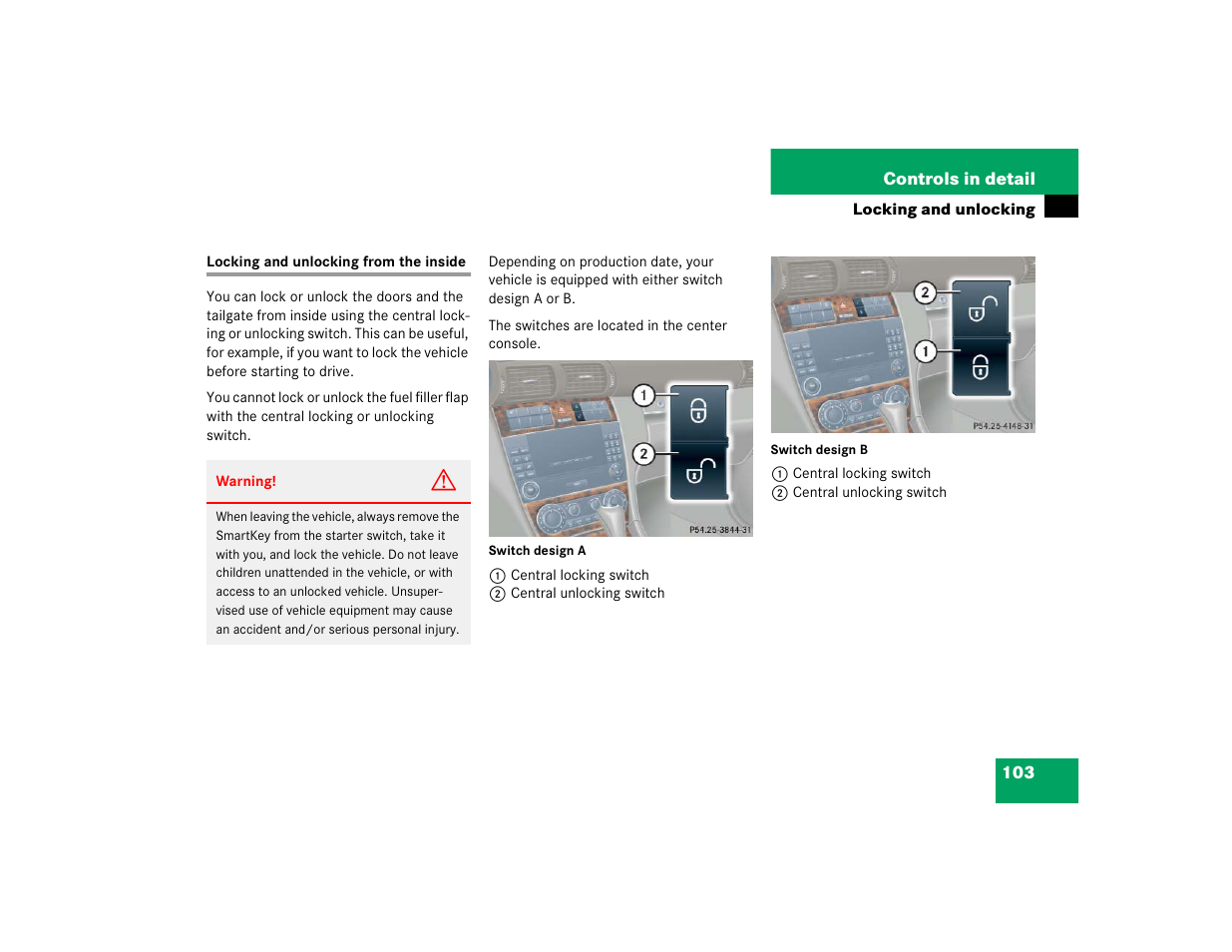 Mercedes-Benz C-CLASS WAGON C 240 User Manual | Page 105 / 482