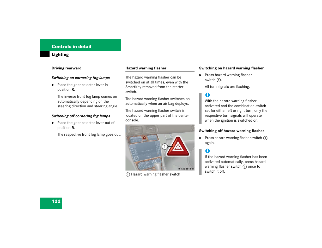 Mercedes-Benz C-CLASS WAGON C 240 User Manual | Page 124 / 482