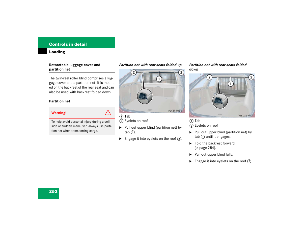 Mercedes-Benz C-CLASS WAGON C 240 User Manual | Page 254 / 482