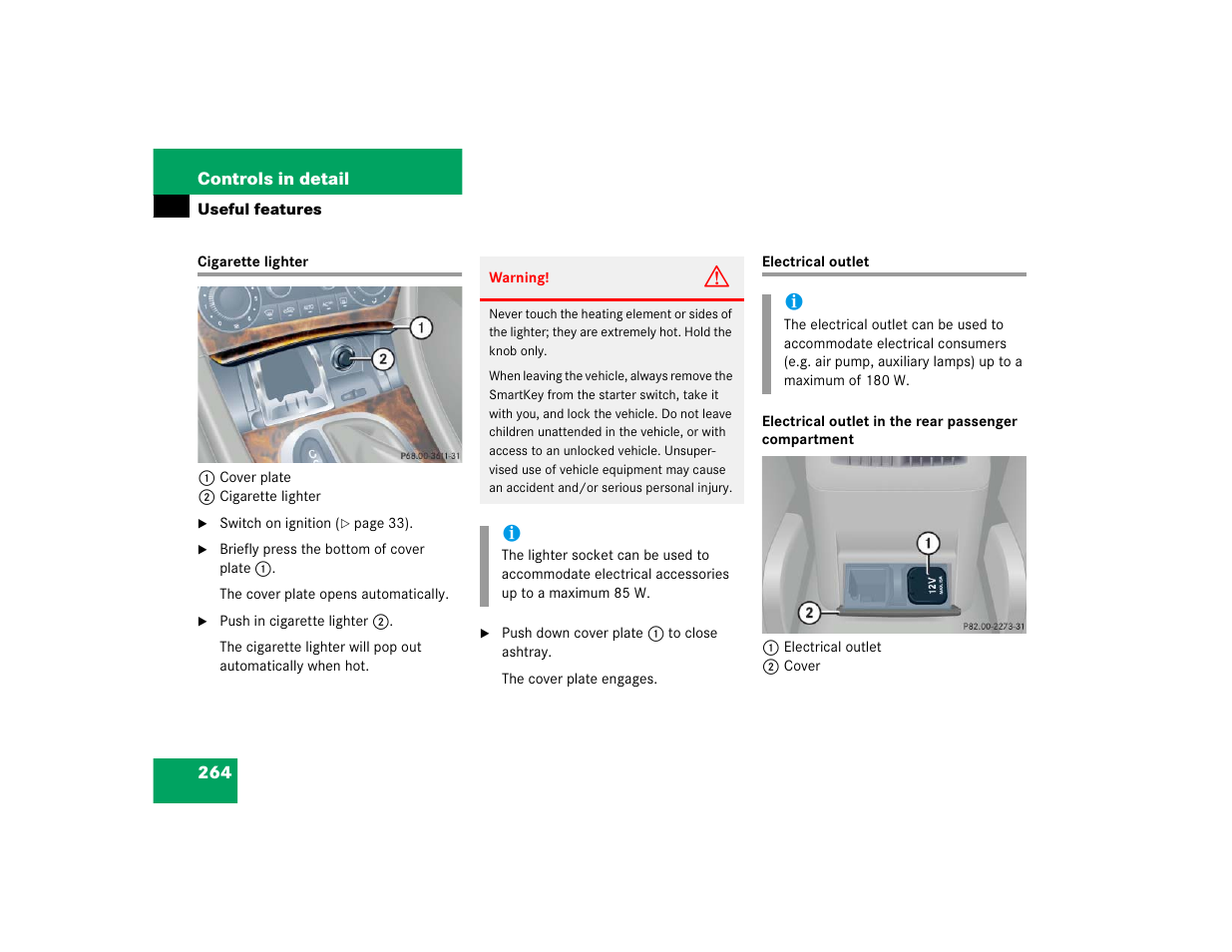 Mercedes-Benz C-CLASS WAGON C 240 User Manual | Page 266 / 482