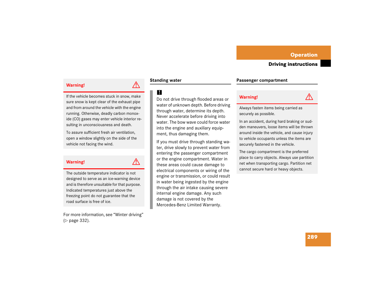 Mercedes-Benz C-CLASS WAGON C 240 User Manual | Page 291 / 482