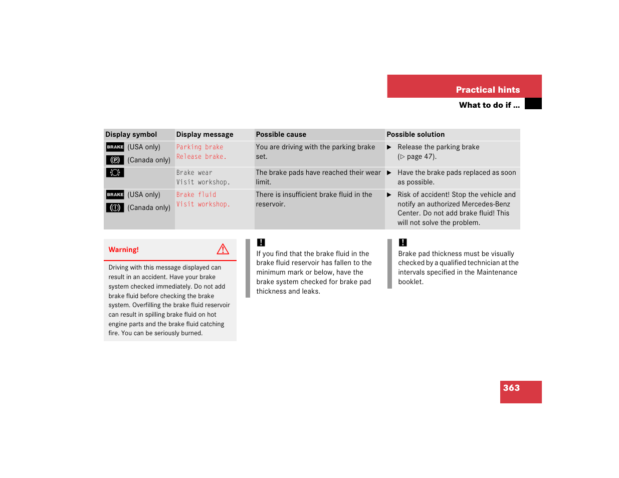 Mercedes-Benz C-CLASS WAGON C 240 User Manual | Page 365 / 482