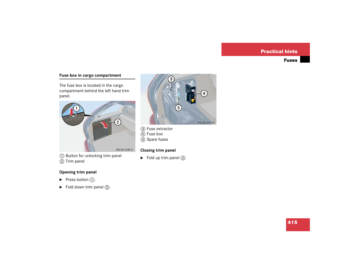 Mercedes-Benz C-CLASS WAGON C 240 User Manual | Page 417 / 482