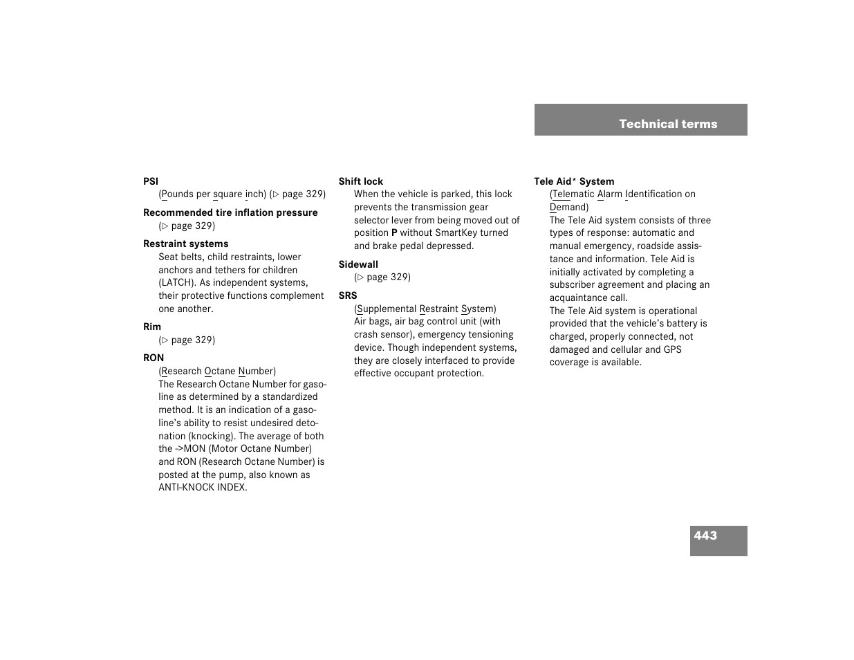 Mercedes-Benz C-CLASS WAGON C 240 User Manual | Page 445 / 482