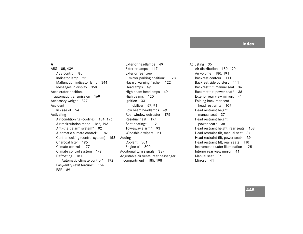 Mercedes-Benz C-CLASS WAGON C 240 User Manual | Page 447 / 482