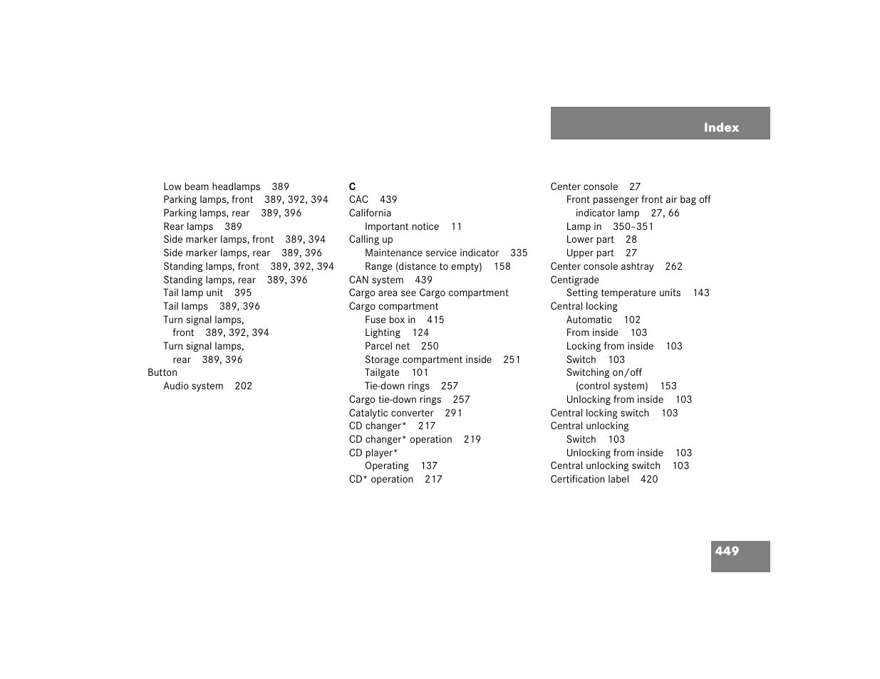 Mercedes-Benz C-CLASS WAGON C 240 User Manual | Page 451 / 482