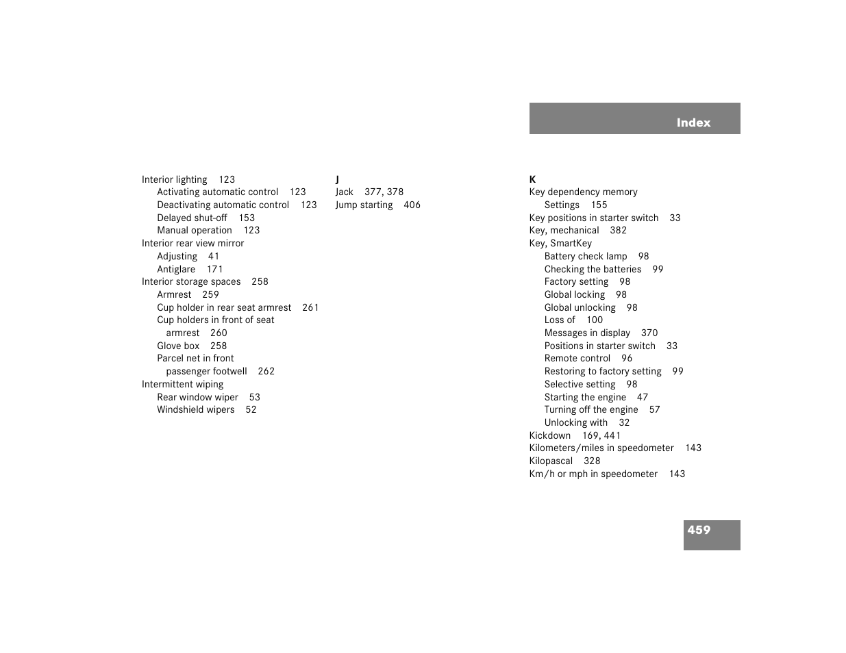 Mercedes-Benz C-CLASS WAGON C 240 User Manual | Page 461 / 482
