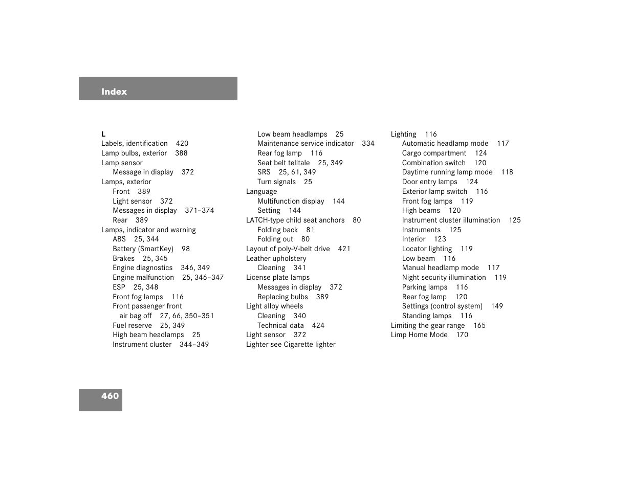 Mercedes-Benz C-CLASS WAGON C 240 User Manual | Page 462 / 482