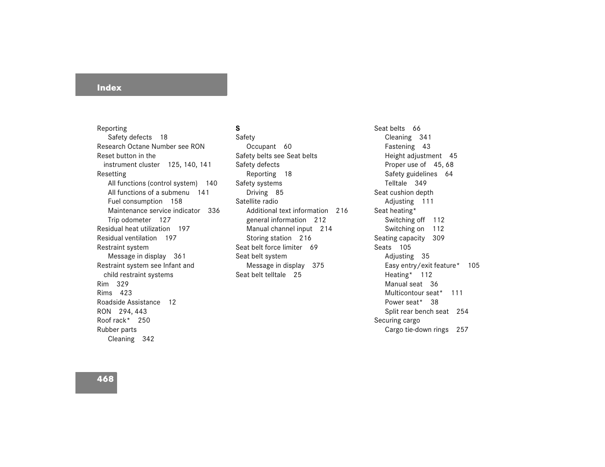 Mercedes-Benz C-CLASS WAGON C 240 User Manual | Page 470 / 482