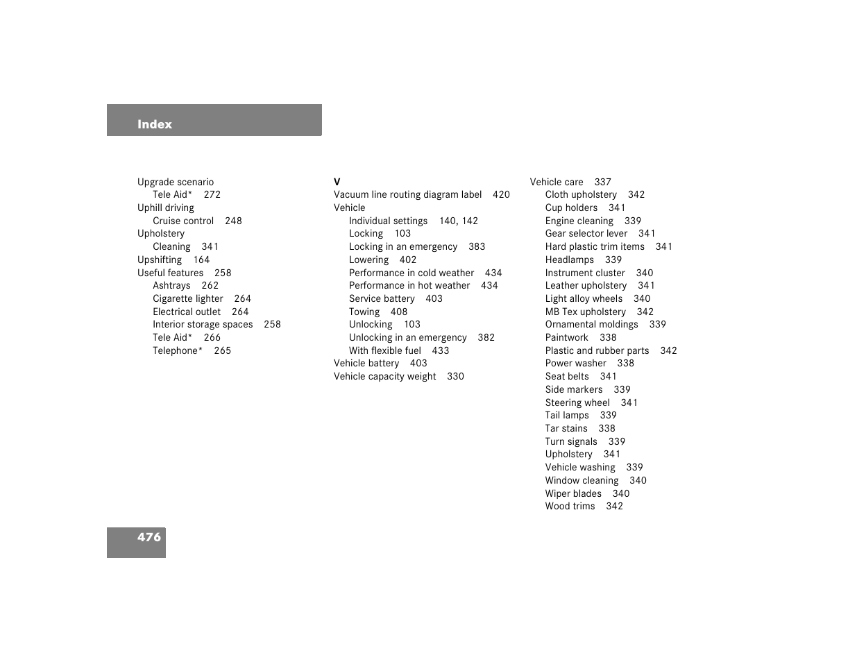 Mercedes-Benz C-CLASS WAGON C 240 User Manual | Page 478 / 482