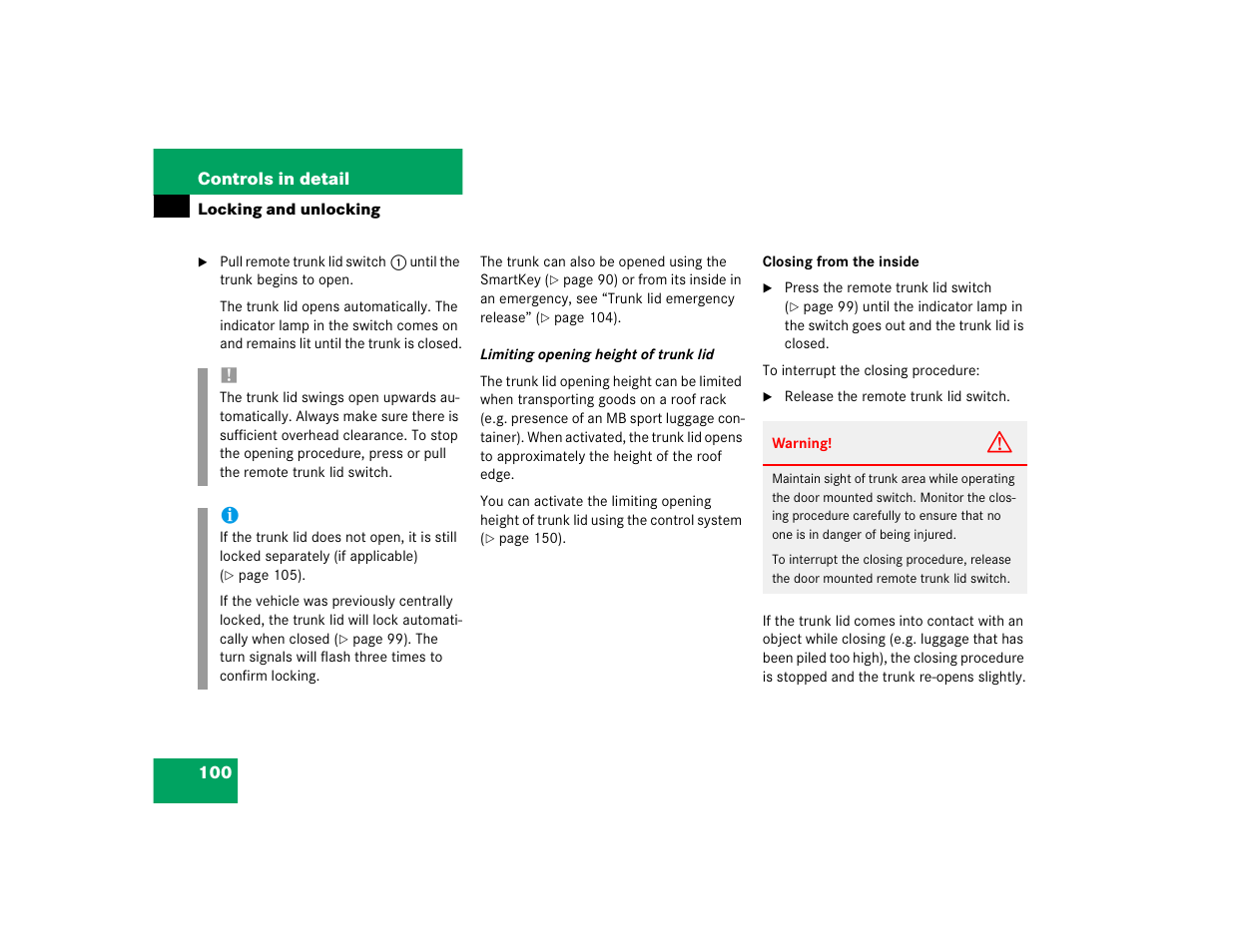 Mercedes-Benz 2004 E 320 User Manual | Page 100 / 442