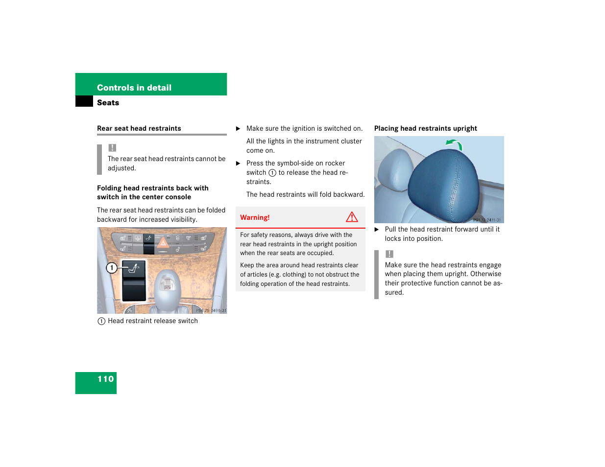 Mercedes-Benz 2004 E 320 User Manual | Page 110 / 442