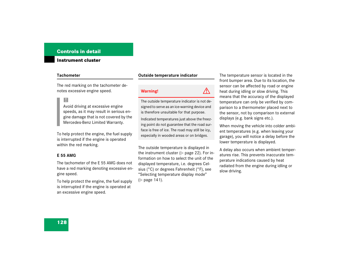 Mercedes-Benz 2004 E 320 User Manual | Page 128 / 442