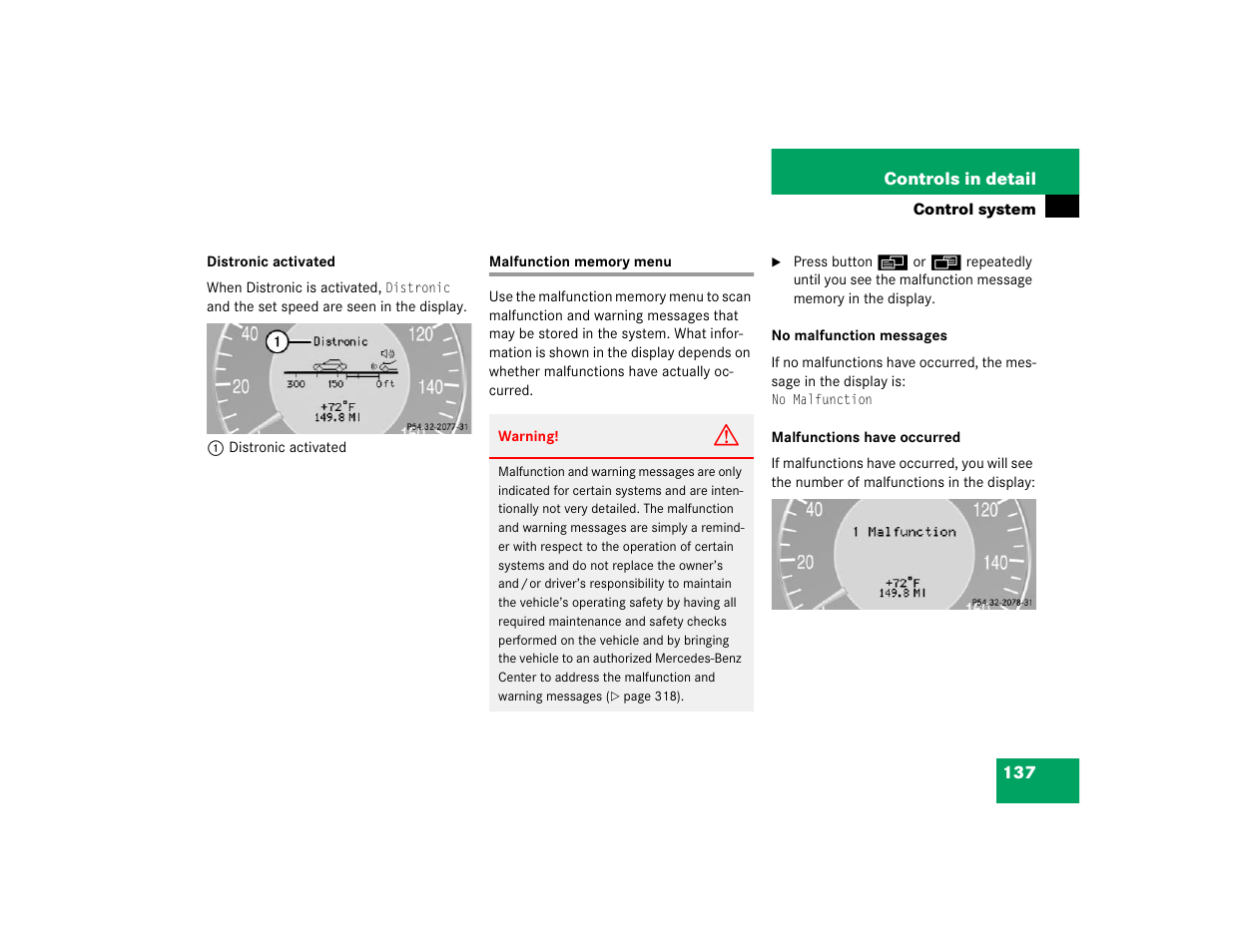 Mercedes-Benz 2004 E 320 User Manual | Page 137 / 442