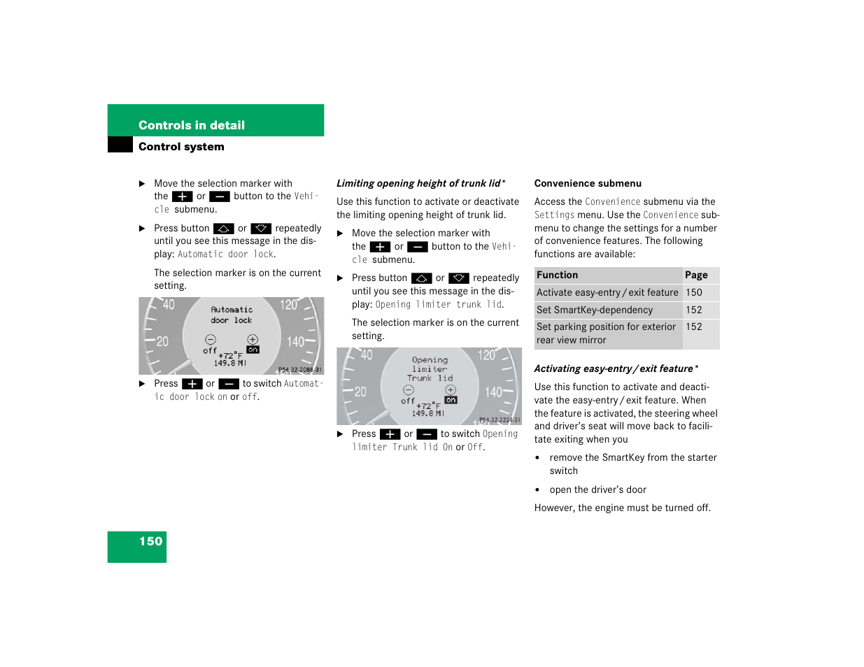 Mercedes-Benz 2004 E 320 User Manual | Page 150 / 442