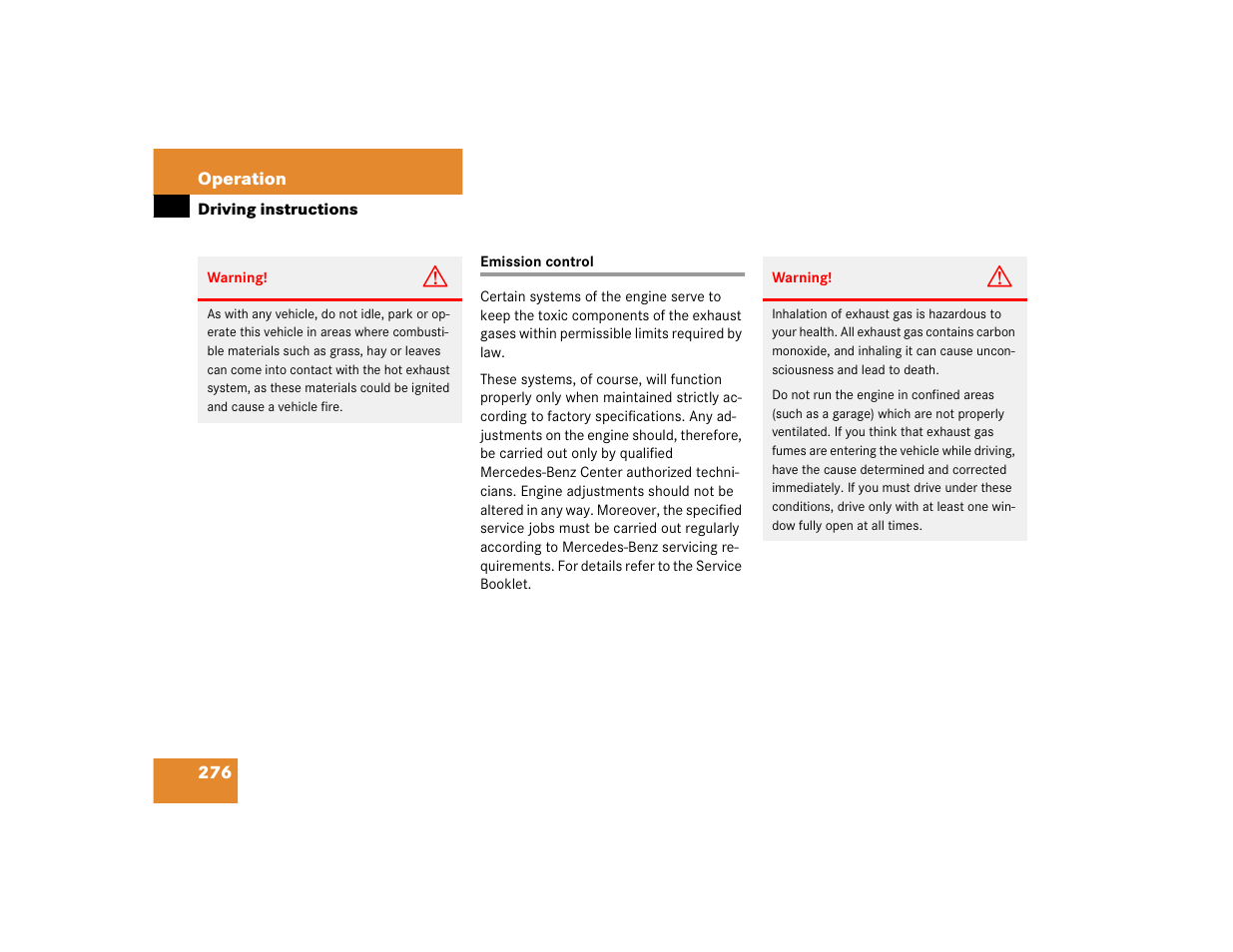 Mercedes-Benz 2004 E 320 User Manual | Page 276 / 442