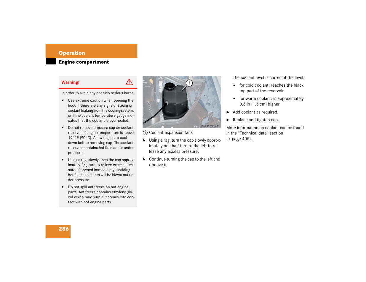 286 operation | Mercedes-Benz 2004 E 320 User Manual | Page 286 / 442
